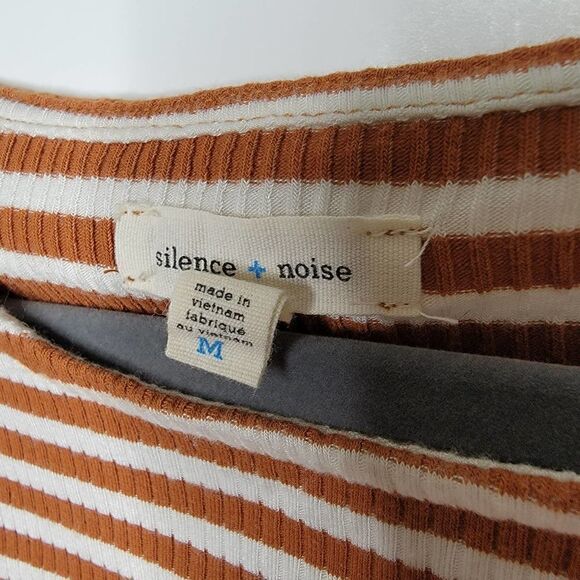 Striped Brown and White Women's Top - Picture 2 of 8